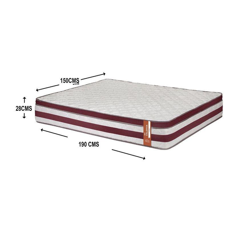 Colchon New Valdivia 2 plazas Burdeo 150x190x28 Cm-3