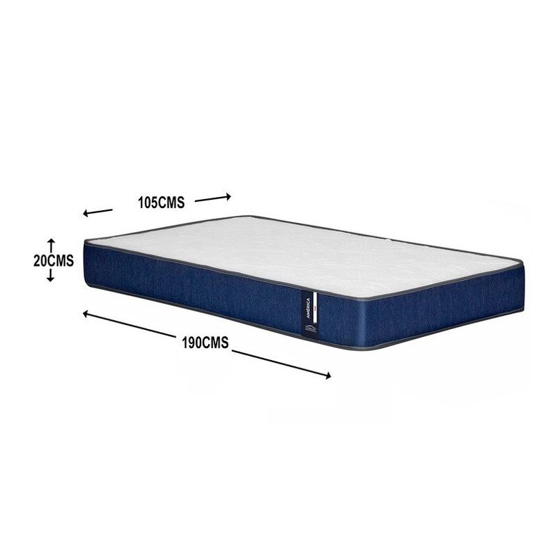 Colchon America 1,5 plazas Azul plazas 105x190x20 Cm-2