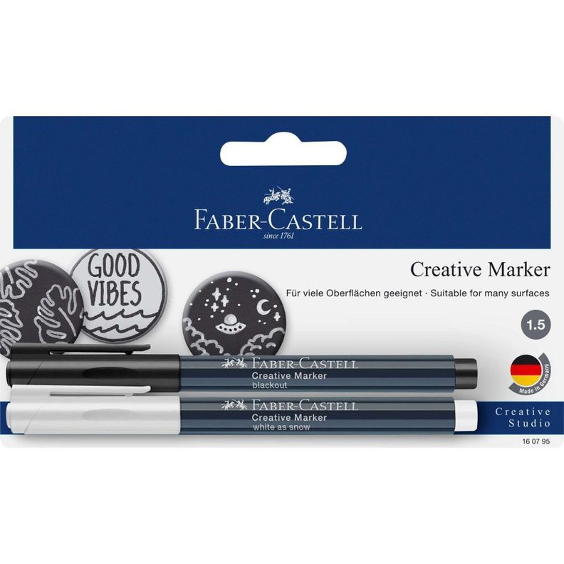 Marcador Blanco + Negro Faber-Castell 2 uds.-0
