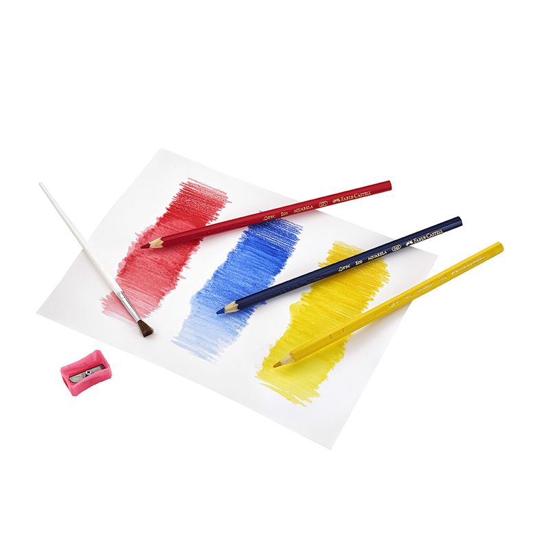 Lápices Acuarela Faber-Castell x12 + Sacapunta + Pincel-2