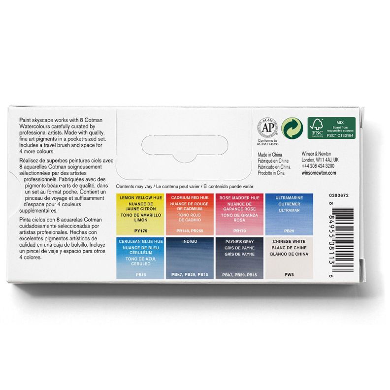 Acuarela Cotman Winsor & Newton Set Skyscape 8 Colores-2