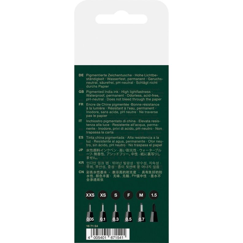 Rotuladores Pitt Artist Faber-Castell x6 uds. Negro-1