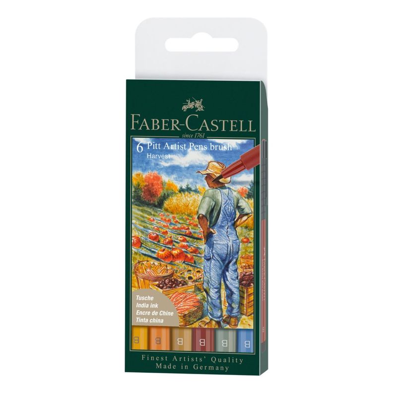 Rotuladores Pitt Artist Faber-Castell x6 uds. Cosecha-0