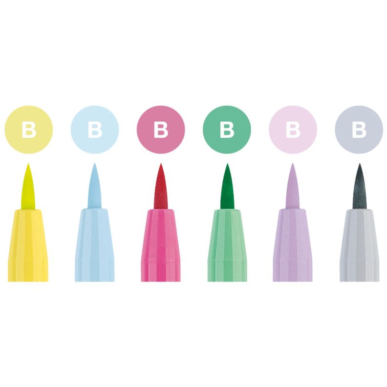 Marcadores Pitt Artist Pen Pastel Faber-Castell x6 Colores-1