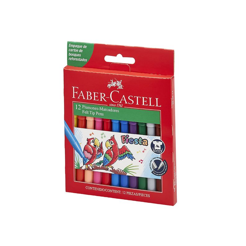 Marcadores Fiesta Faber-Castell x12 Colores-0