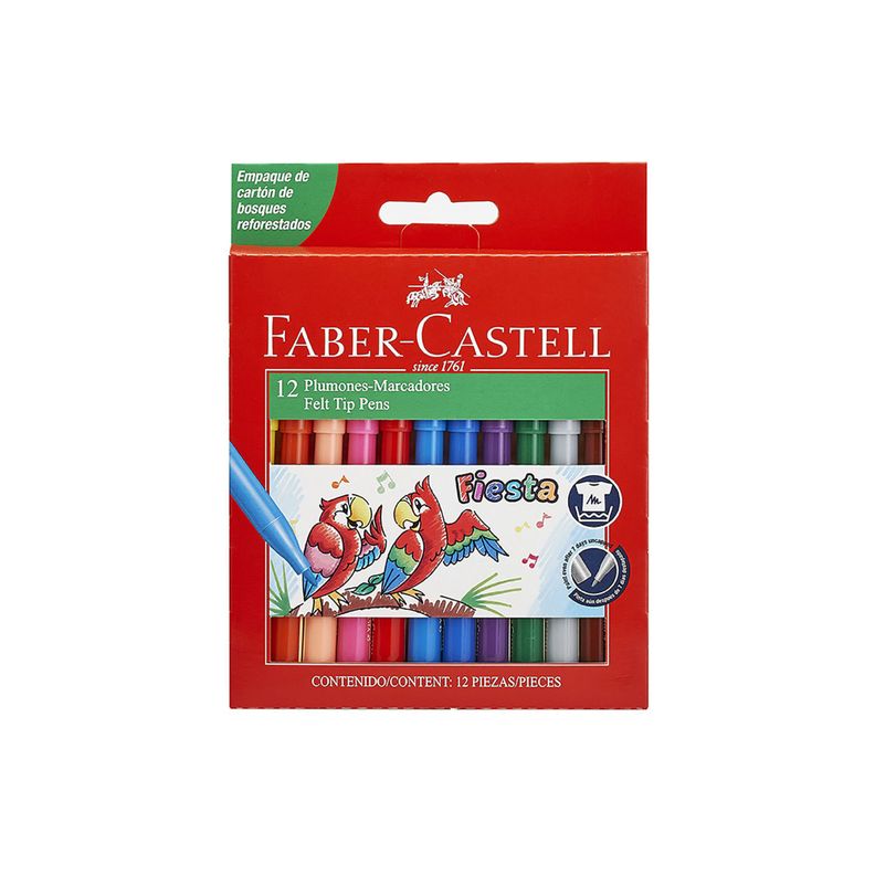 Marcadores Fiesta Faber-Castell x12 Colores-1