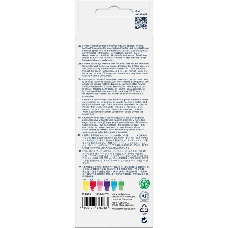 Marcador Dual Goldfaber Aqua Faber-Castell x6 Colores Candy-1