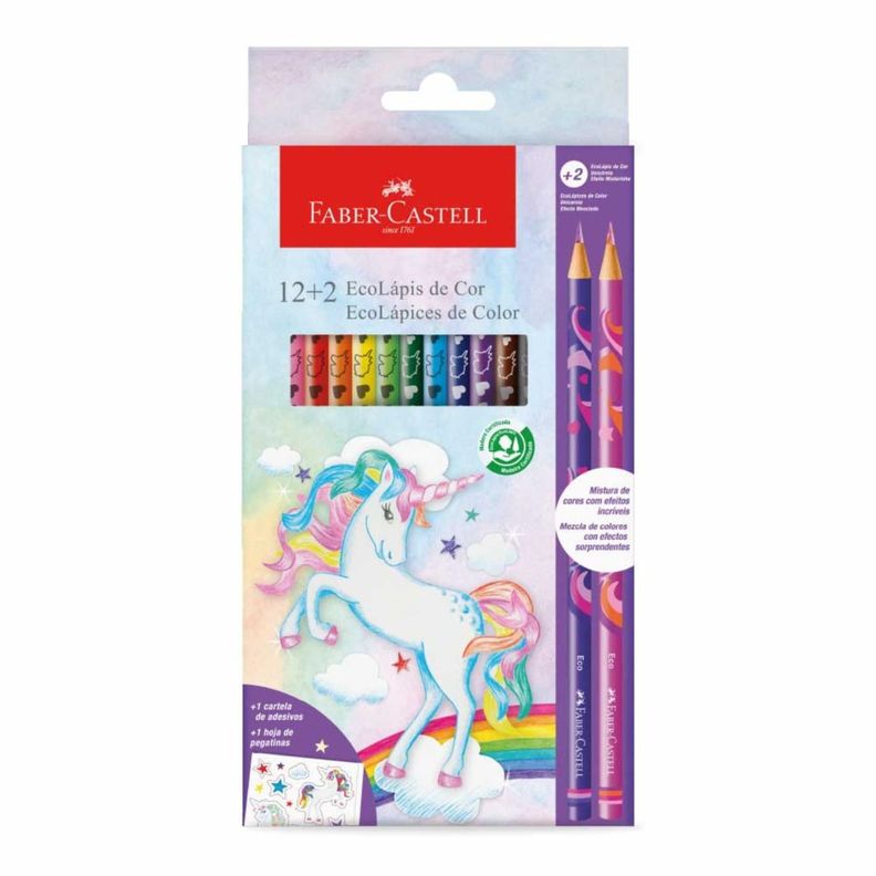 Ecolápices de Colores Faber-Castell Unicornio x12+2-0