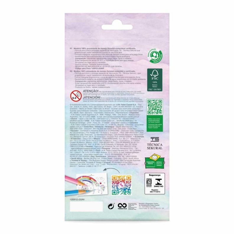 Ecolápices de Colores Faber-Castell Unicornio x12+2-1