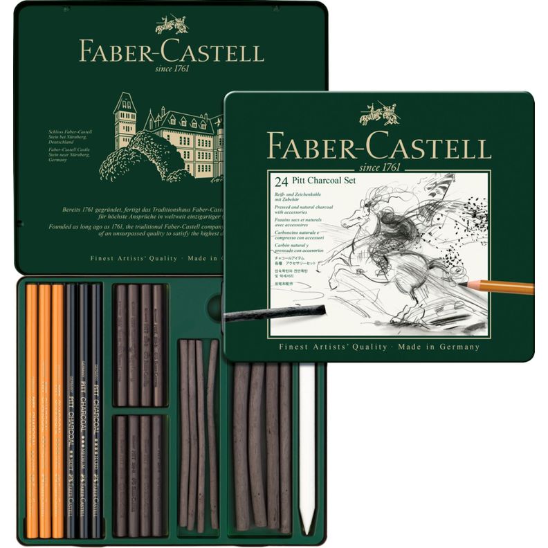 Juego Pitt Monochrome Carbón Faber-Castell x24 und.-0