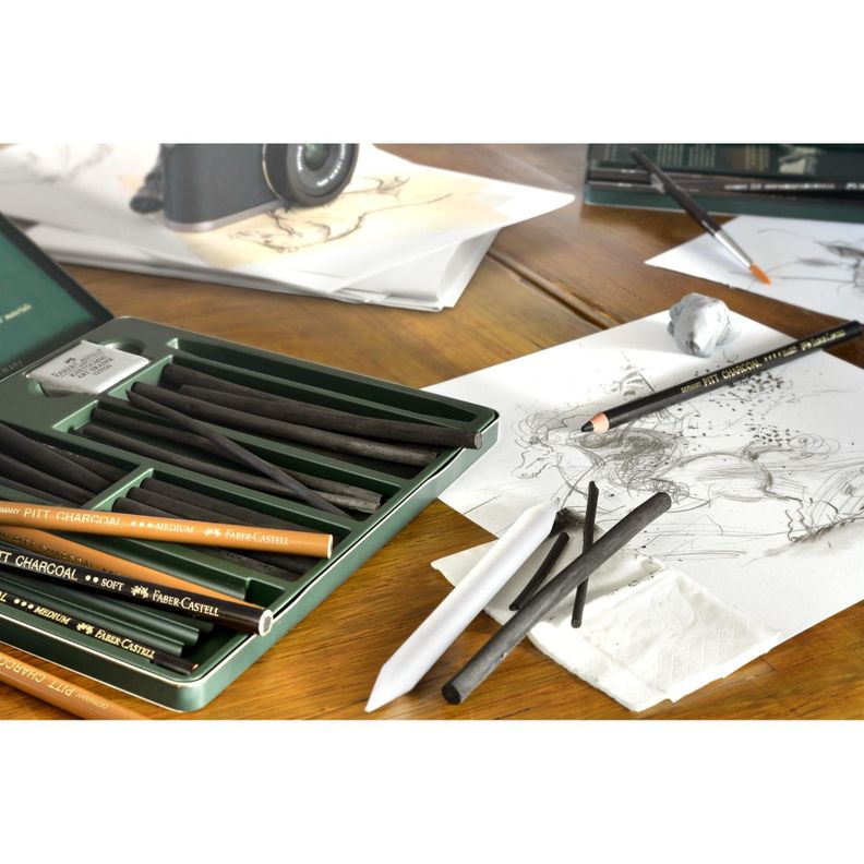 Juego Pitt Monochrome Carbón Faber-Castell x24 und.-2