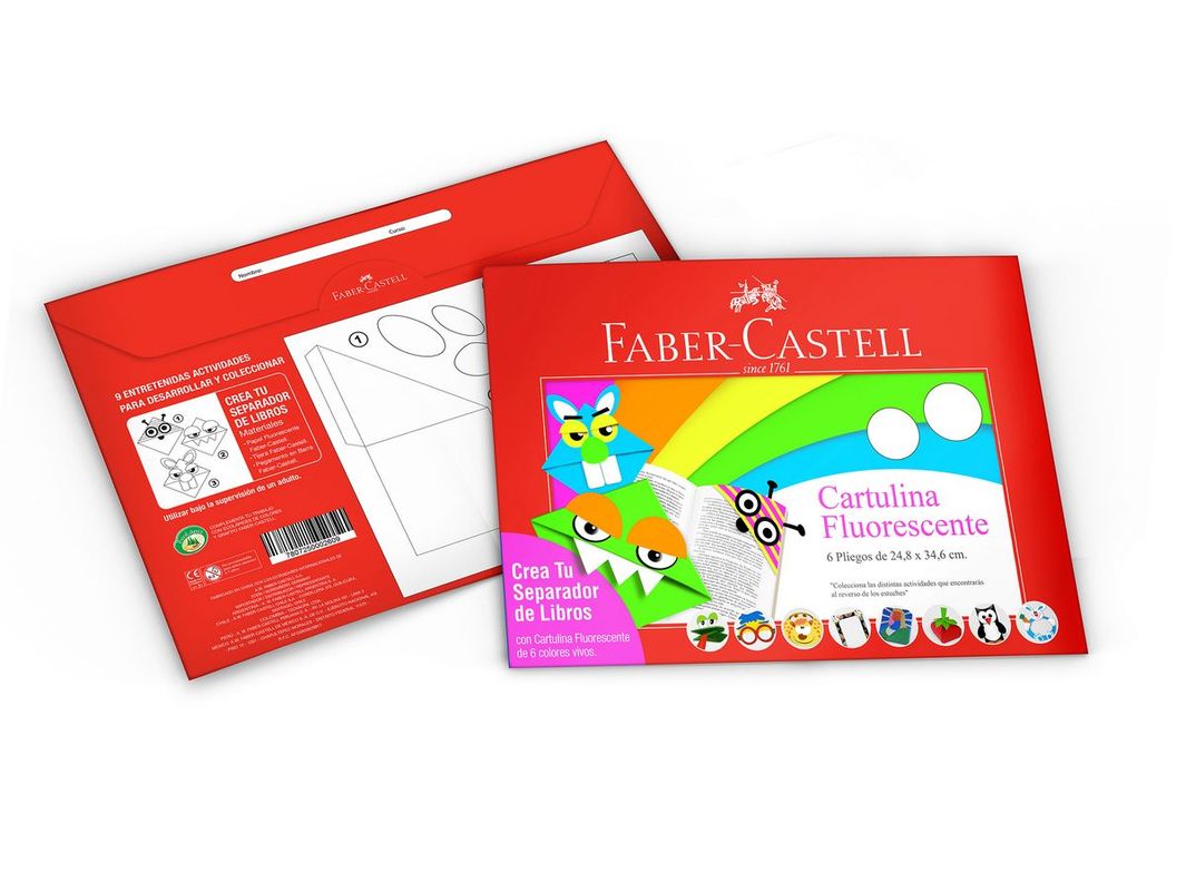 Estuche Papel Fluor Faber-Castell x6 Pliegos-0