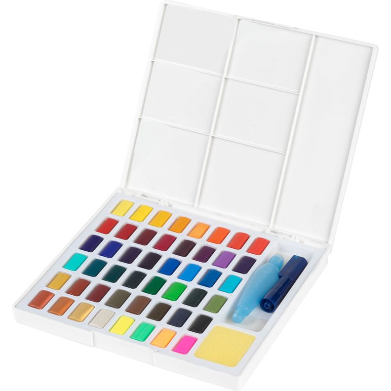 Acuarelas en pastillas Faber-Castell x48 colores-1