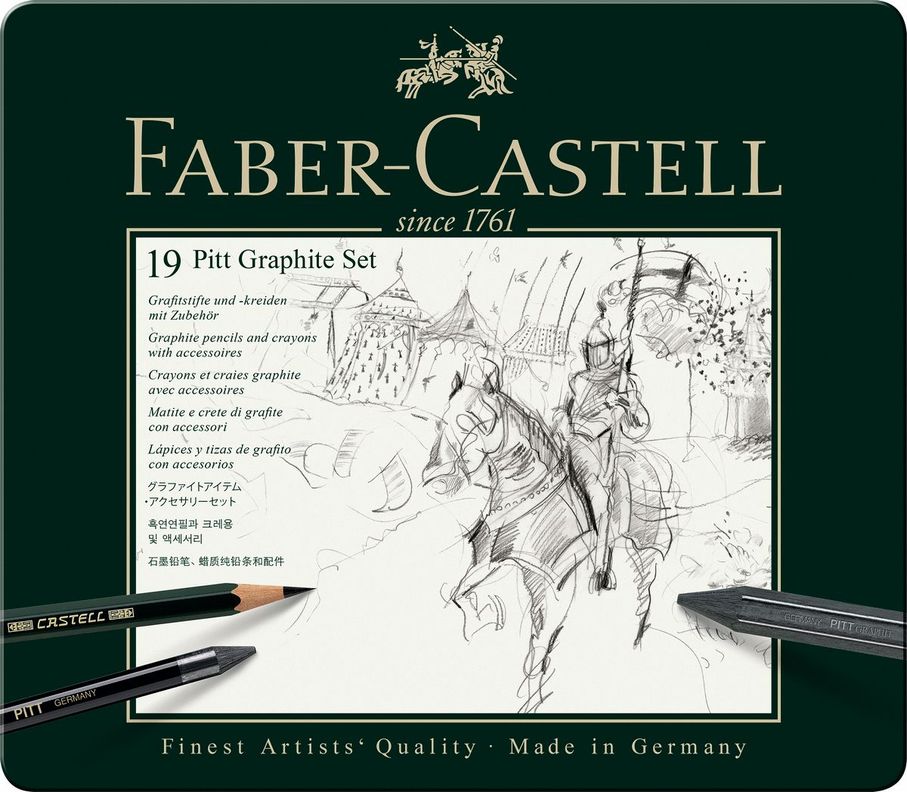 Lápiz Grafito Pitt Estuche De Metal Faber-Castell x19 uds.-1