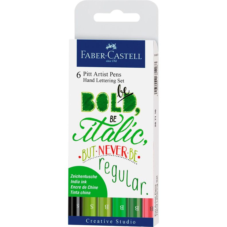Marcador Lettering Tonos Verdes Faber-Castell x6 uds.-0