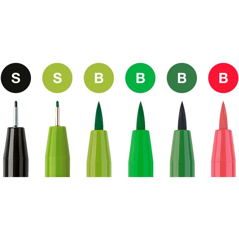 Marcador Lettering Tonos Verdes Faber-Castell x6 uds.-1