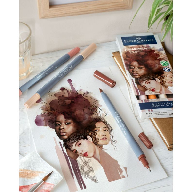 Marcador Dual Goldfaber Aqua Faber-Castell x6 Color Retrato-1