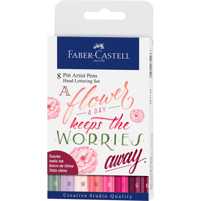 Marcador Lettering Tonos Rosas Faber-Castell x8 uds.-0