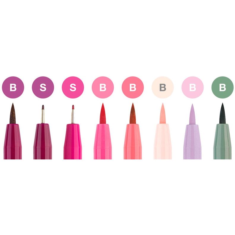 Marcador Lettering Tonos Rosas Faber-Castell x8 uds.-1
