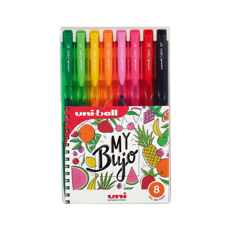 Set Bolígrafos Uniball UNI UM-155 Bujo x8 Colores-0