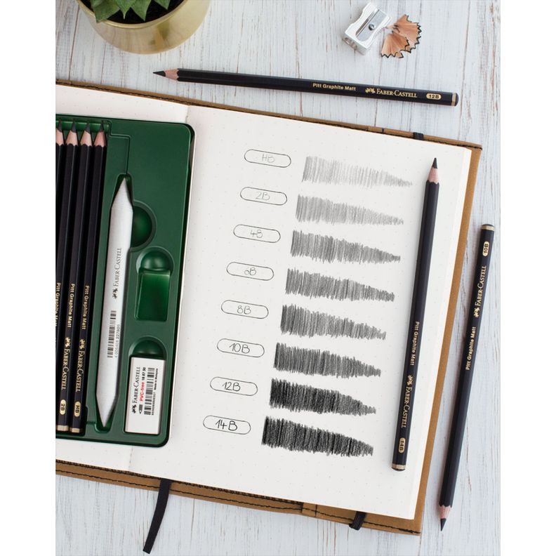 Lápices Pitt Graphite Matt Faber-Castell x11 uds. + Estuche-3