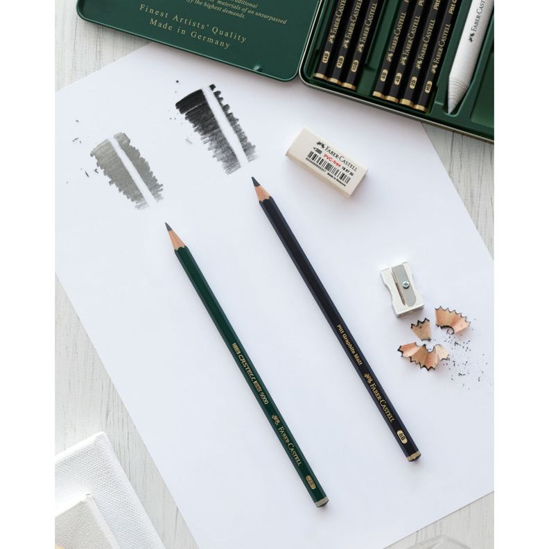 Lápices Pitt Graphite Matt Faber-Castell x11 uds. + Estuche-4