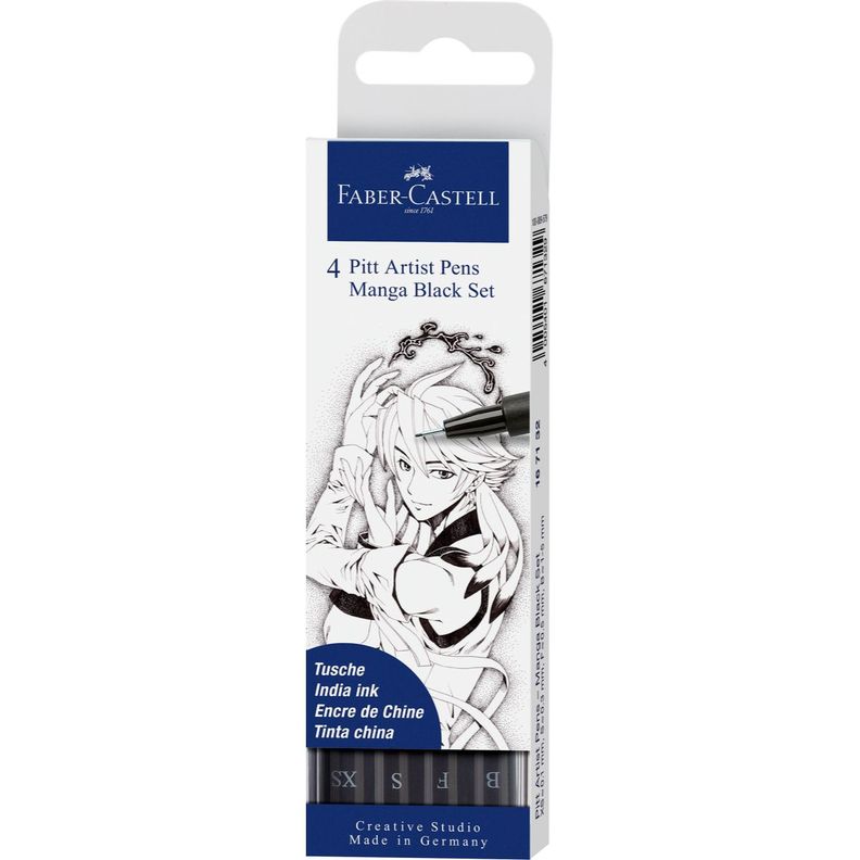 Marcador Pitt Artist Pen Manga Black Faber-Castell x4 uds.-0