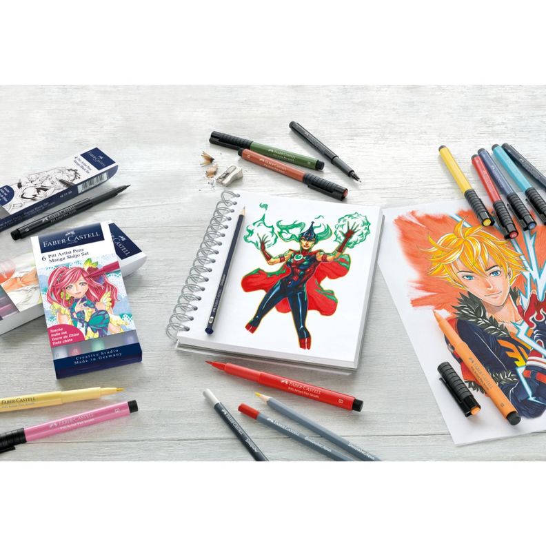 Marcador Pitt Artist Pen Manga Black Faber-Castell x4 uds.-1