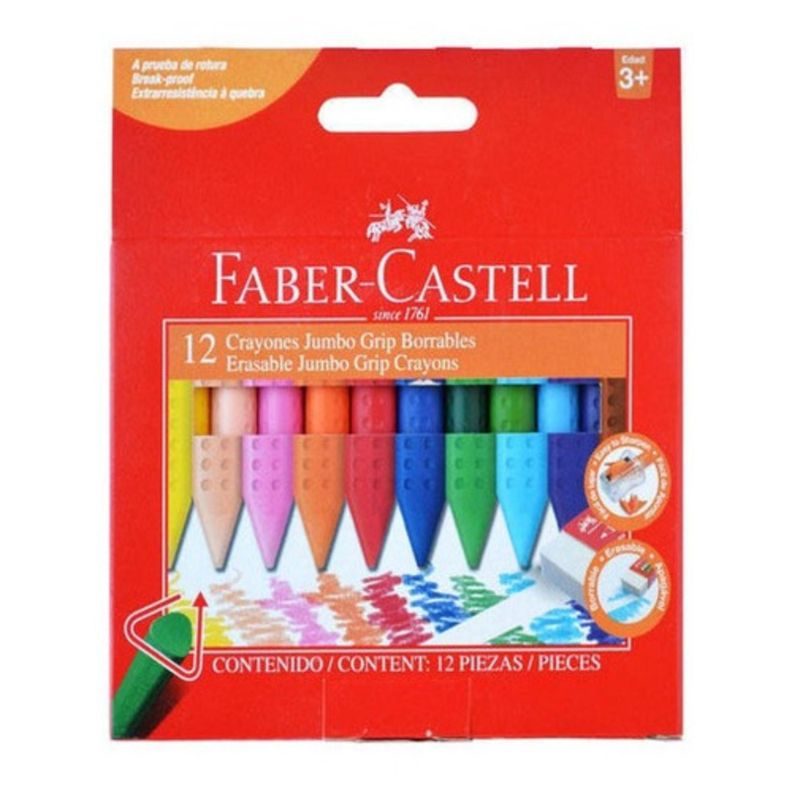 Lápiz De Cera Triangular x12 Colores Faber-Castell-0