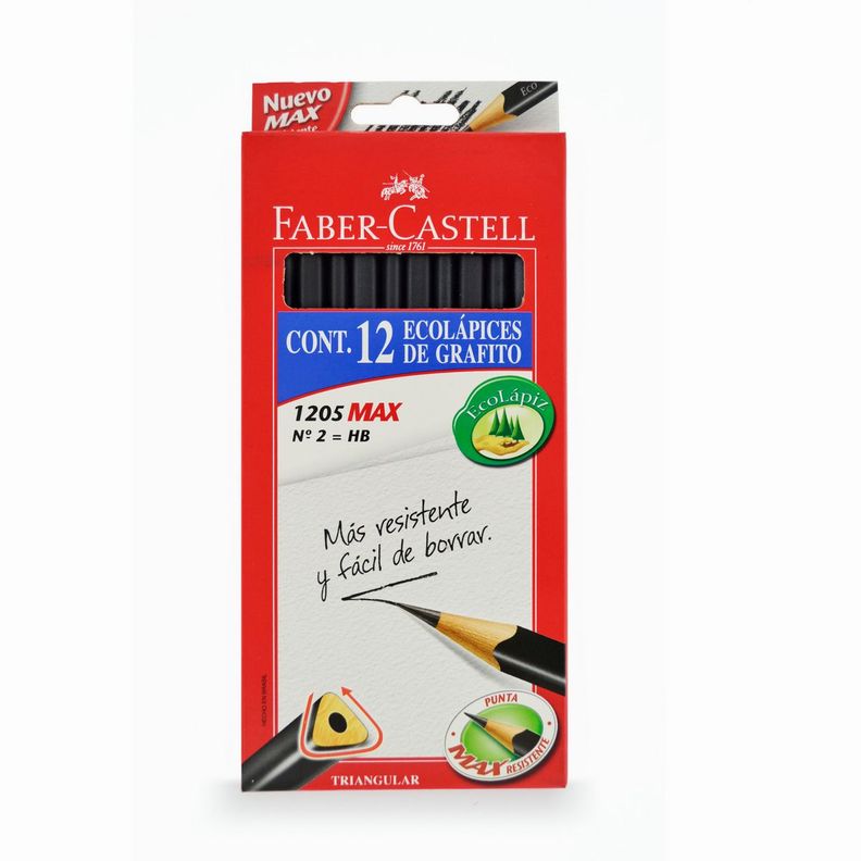 Lápiz Grafito Triangular Faber-Castell x12 uds.-0