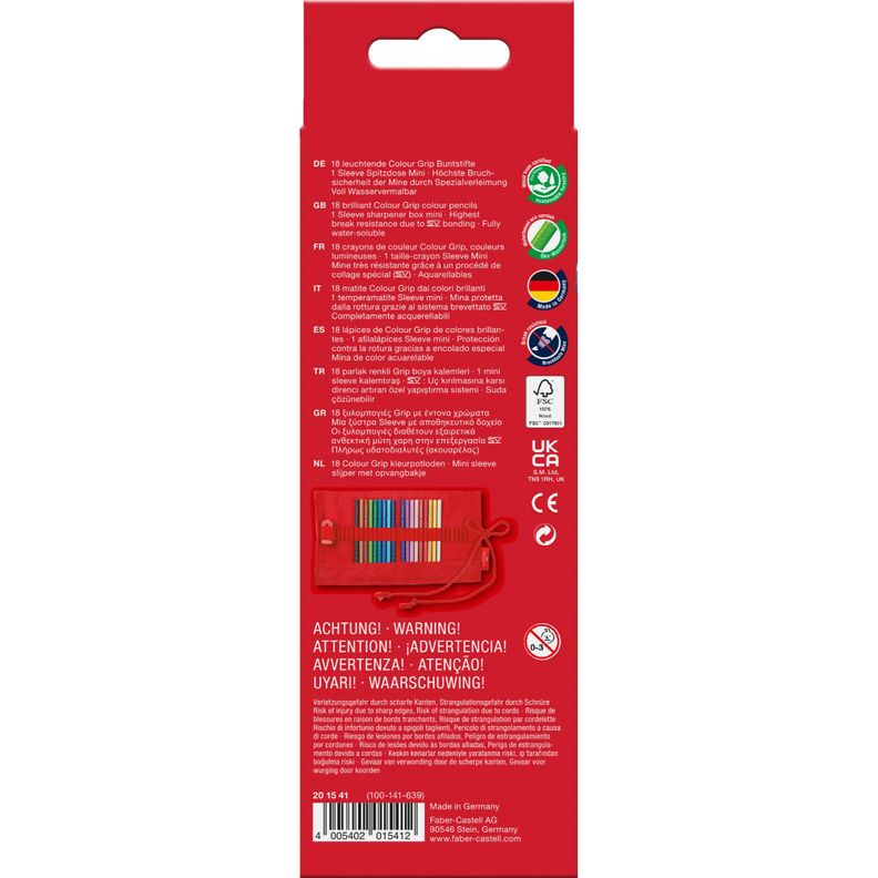 Estuche Rollo Rojo + 18 Lápices Acuarelables Faber-Castell-1