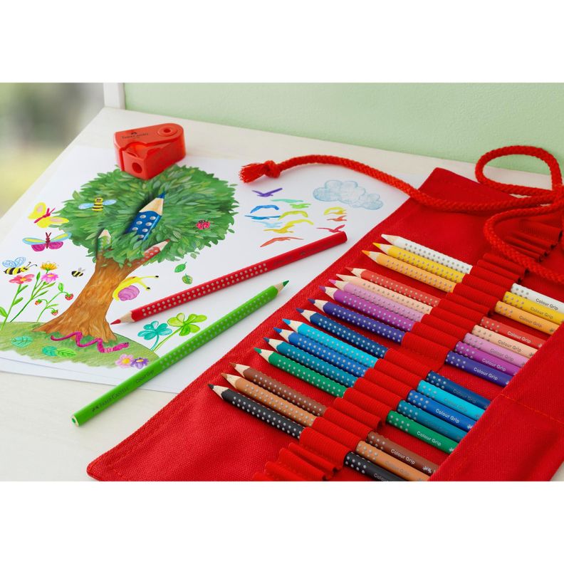 Estuche Rollo Rojo + 18 Lápices Acuarelables Faber-Castell-4