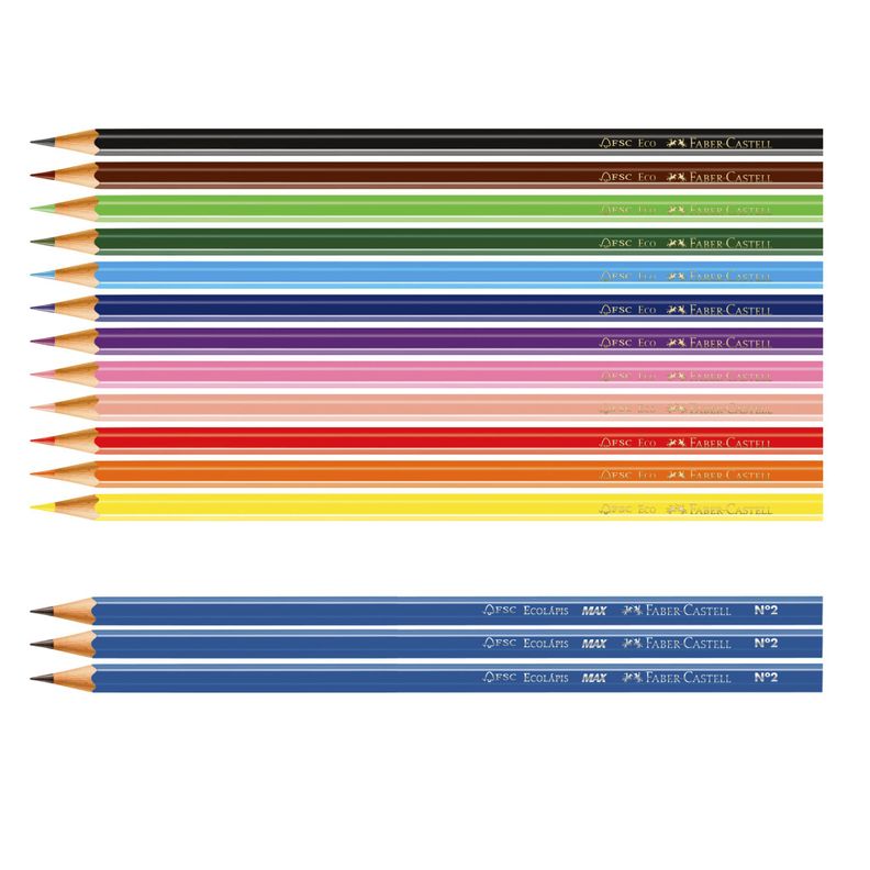 Lápices de Color Faber Castell x12 Colores + 3 Grafitos-1