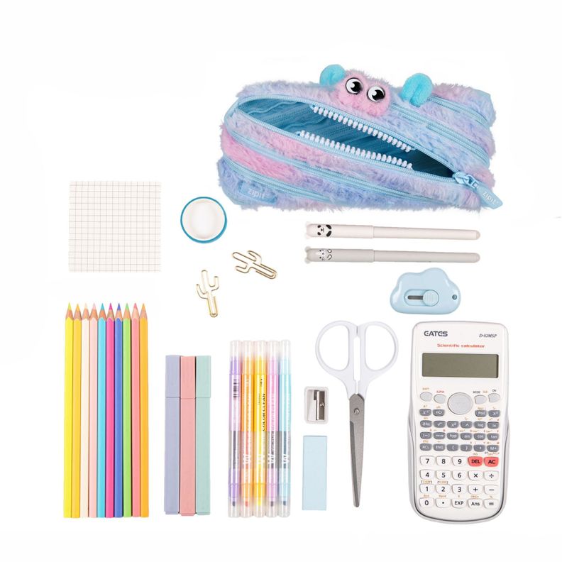 Estuche  Furry Monster Azul & Rosado-5