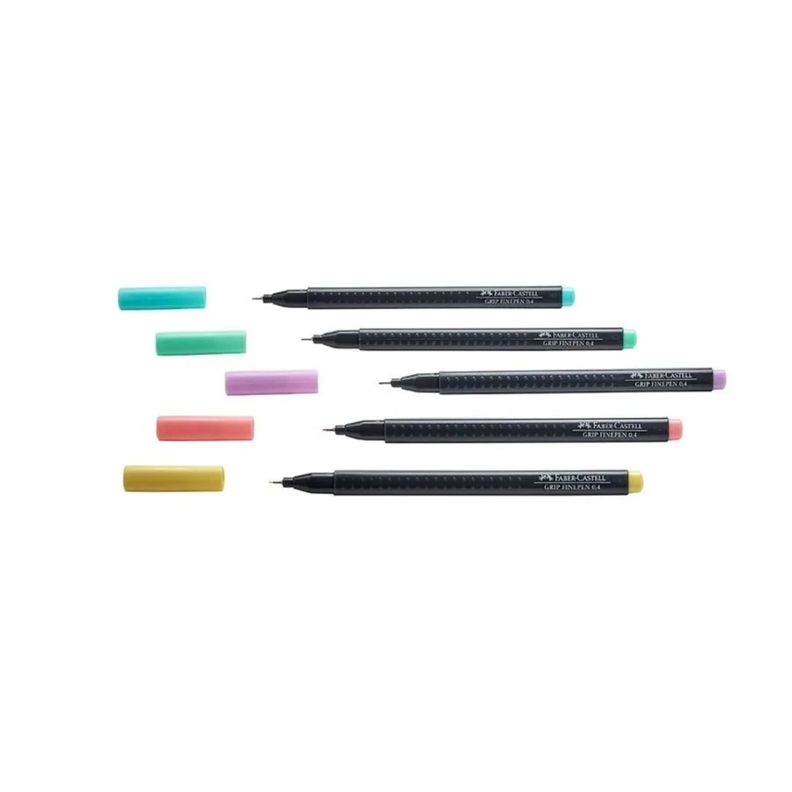 Marcadores Neón Grip Finepen Faber-Castell x5 Colores-2