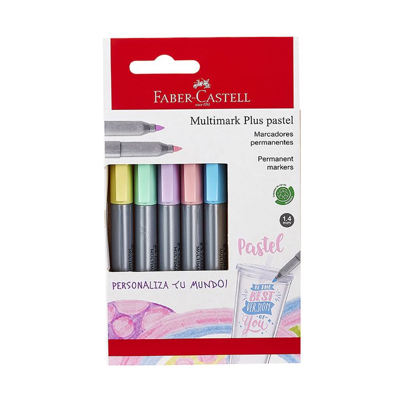 Marcador Multimark Plus Faber-Castell x5 Colores Pastel-0