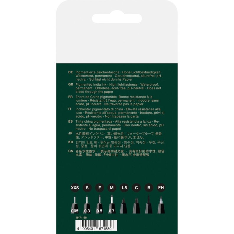 Rotuladores Pitt Artist Faber-Castell x8 uds. Negro-1