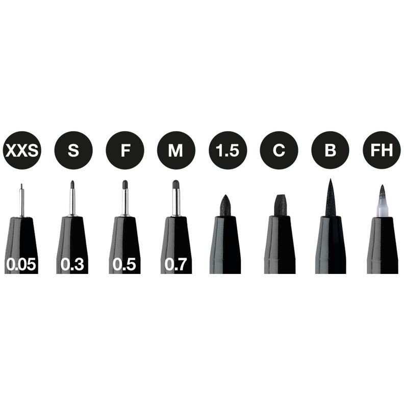 Rotuladores Pitt Artist Faber-Castell x8 uds. Negro-2