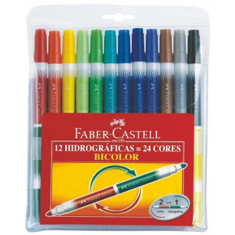Estuche Wallet Bicolor Faber-Castell x24 Colores-0