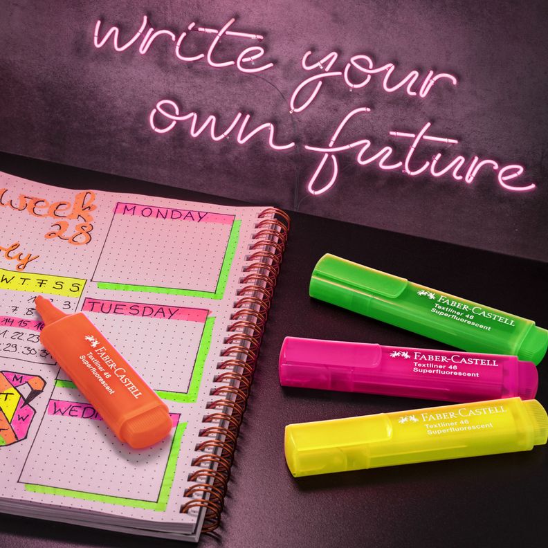 Destacador 46 Super Fluor Faber-Castell x4 Colores-1