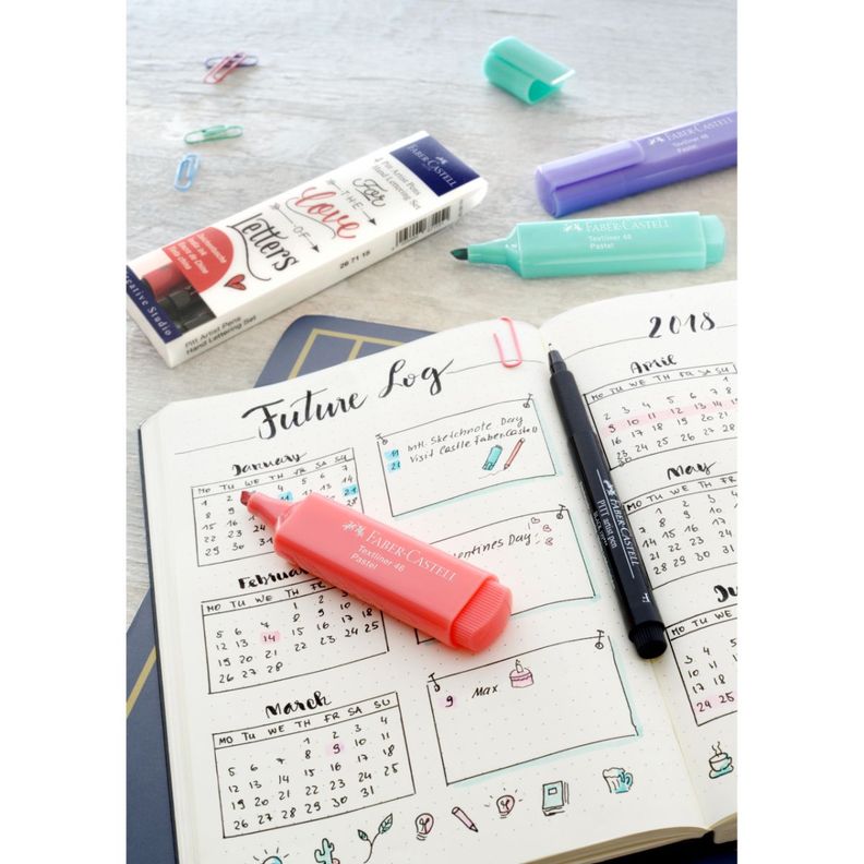 Marcador Lettering Tonos Rojos Faber-Castell x4 uds.-2