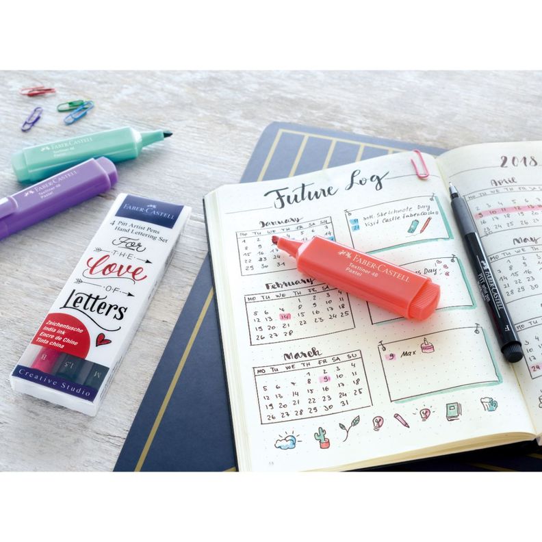 Marcador Lettering Tonos Rojos Faber-Castell x4 uds.-3