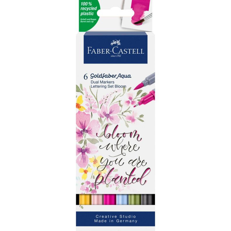 Marcador Dual GoldfaberAqua Faber-Castell x6 Color Lettering-0