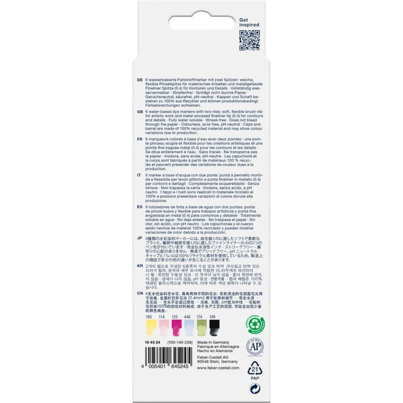 Marcador Dual GoldfaberAqua Faber-Castell x6 Color Lettering-1