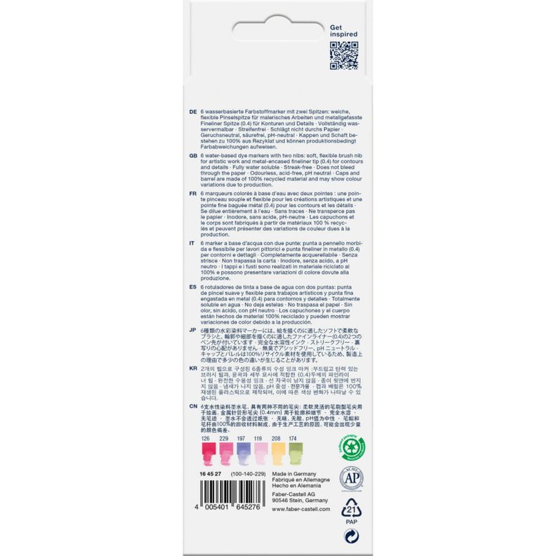 Marcador Dual Goldfaber Aqua Faber-Castell x6 Colores Flores-1