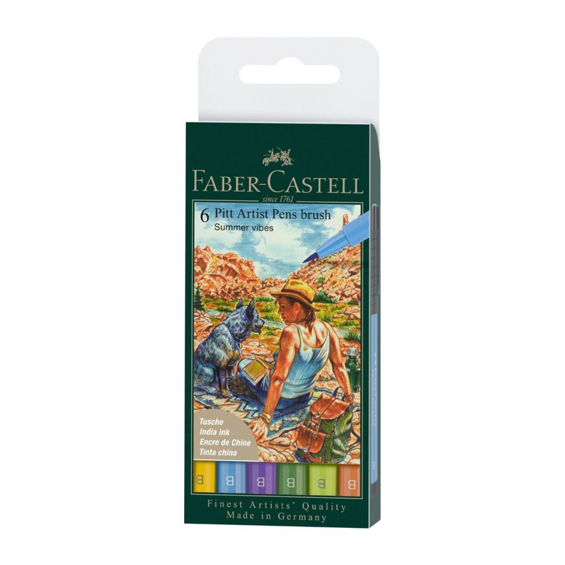 Rotuladores Pitt Artist Faber-Castell x6 uds. Verano-0