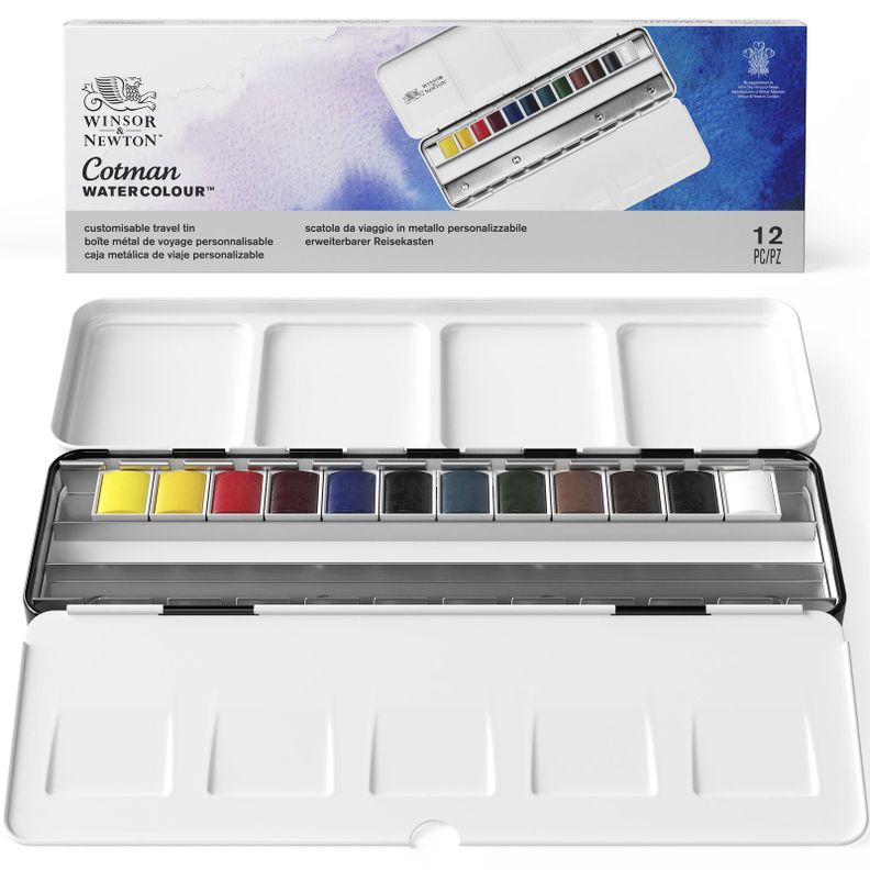 Set Acuarelas Cotman Winsor & Newton 12 Medio Godet-0