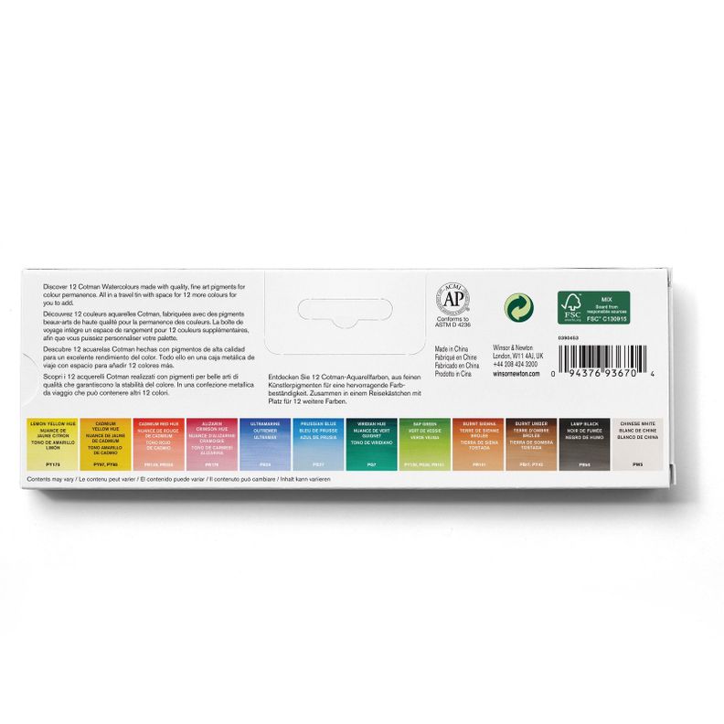 Set Acuarelas Cotman Winsor & Newton 12 Medio Godet-2