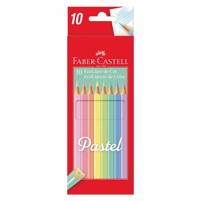Ecolápiz De Color Pastel Faber-Castell x10 Colores-0