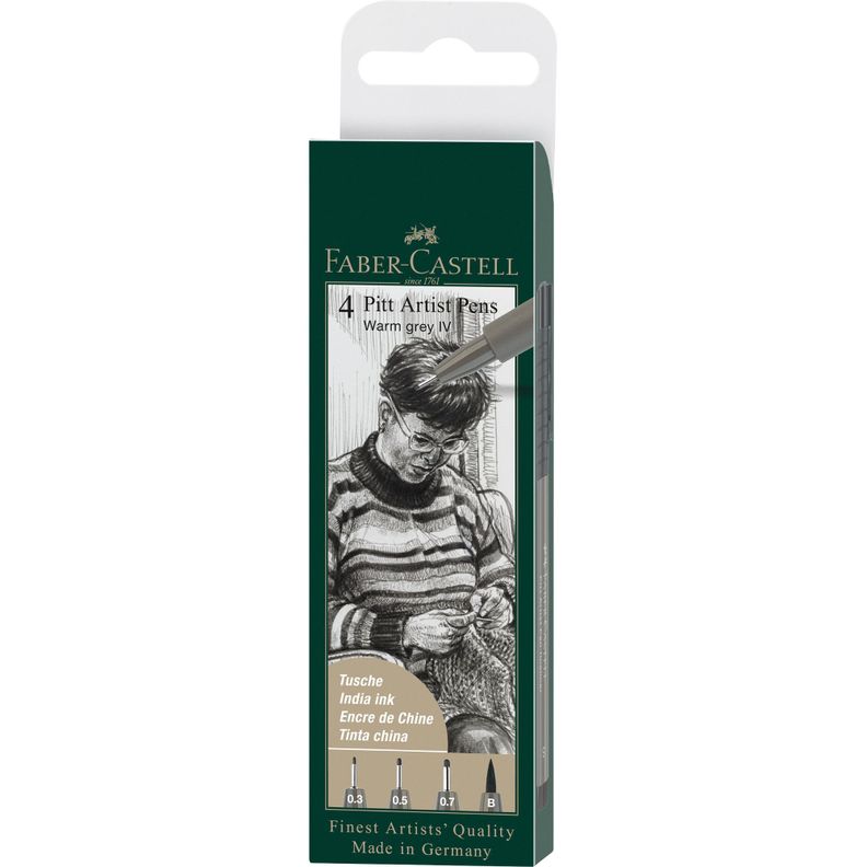 Rotuladores Pitt Artist Faber-Castell x4 uds. Gris Cálido-0